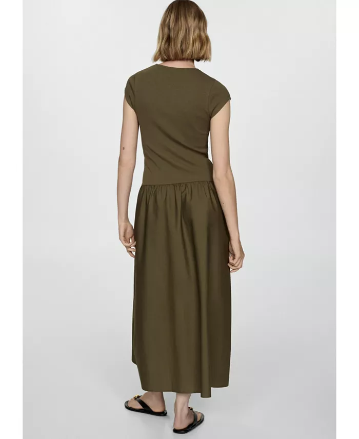 Alfani MANGO Women's Ruffled Hem Flared Dress Women's Fashion Shoes & Accessories