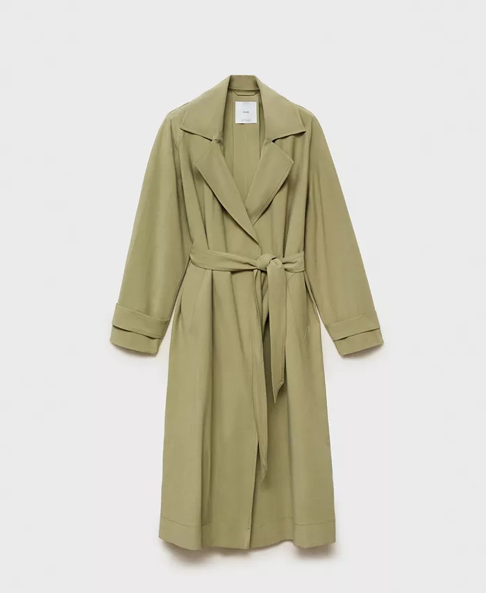 Alfani MANGO Women's Soft Belt Trench Coat Women's Fashion Shoes & Accessories