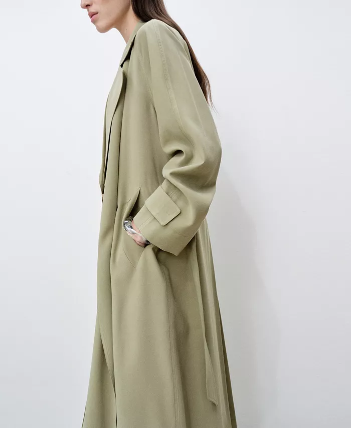 Alfani MANGO Women's Soft Belt Trench Coat Women's Fashion Shoes & Accessories