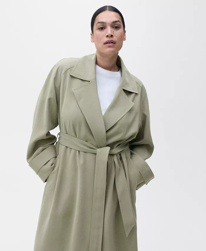 Alfani MANGO Women's Soft Belt Trench Coat Women's Fashion Shoes & Accessories