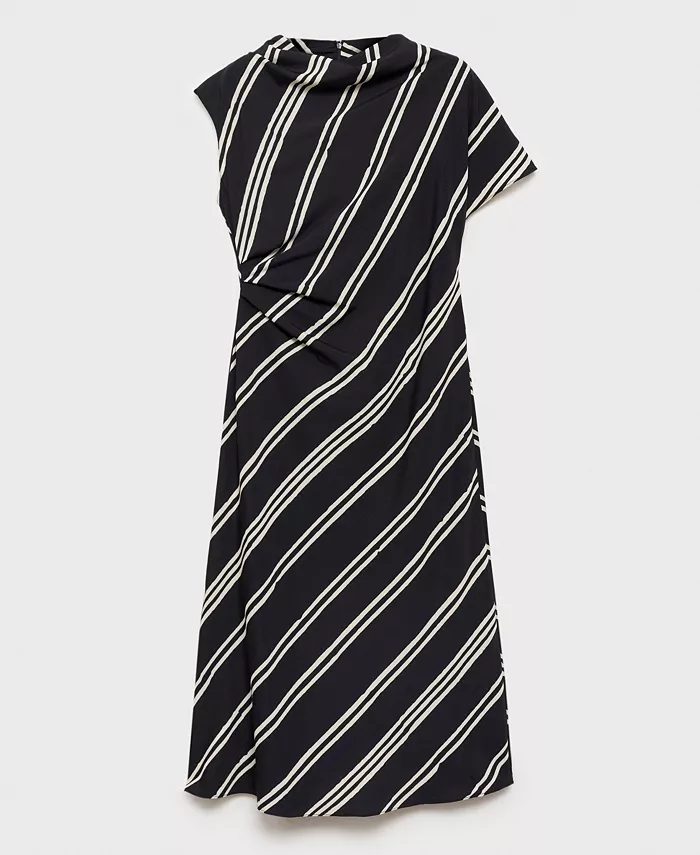 Alfani MANGO Women's Striped Print Midi Dress Women's Fashion Shoes & Accessories