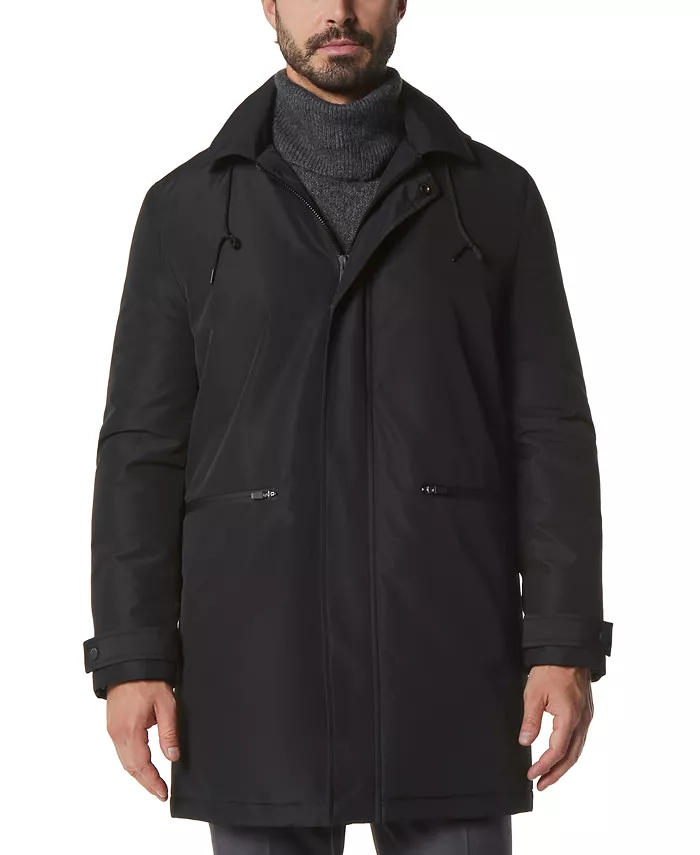 Alfani Marc New York Men's Merrimack City Rain Topper With Removable Hood Men's Fashion & Accessories
