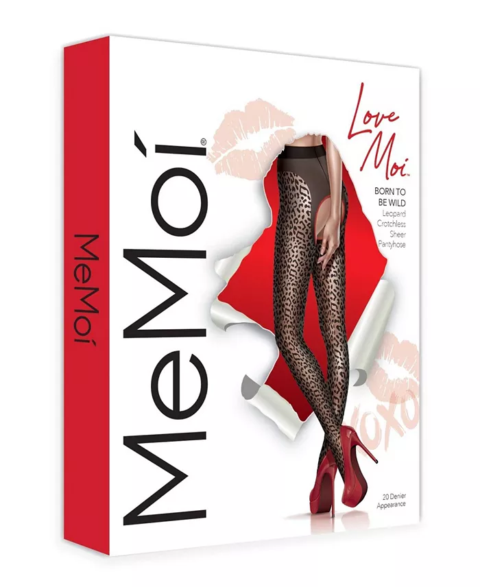 Alfani MeMoi Women's Born To Be Wild Leopard Crotchless Sheer Pantyhose Women's Fashion Shoes & Accessories