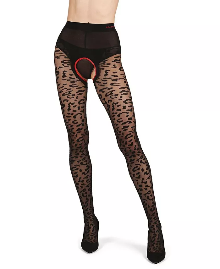 Alfani MeMoi Women's Born To Be Wild Leopard Crotchless Sheer Pantyhose Women's Fashion Shoes & Accessories
