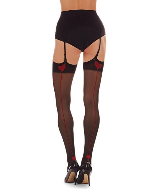 alfani MeMoi Women's Heart Backseam Stockings Women's Fashion Shoes & Accessories