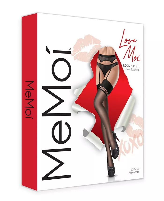 Alfani MeMoi Women's Rock-N-Roll 20 Denier Sheer Fishnet Trim Stocking Women's Fashion Shoes & Accessories