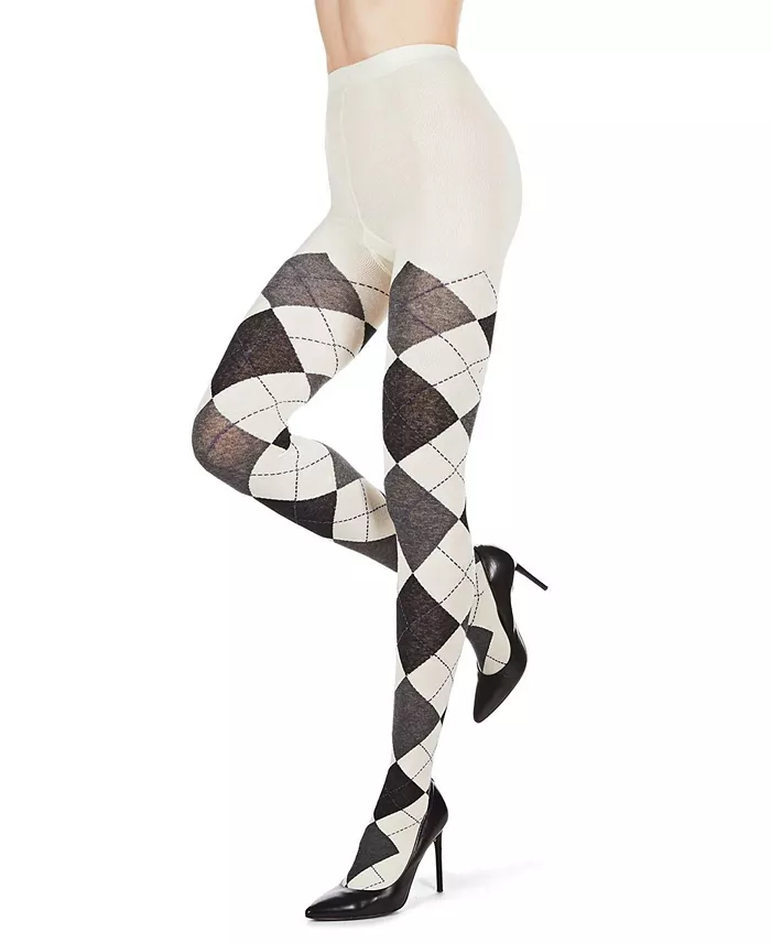 Alfani MeMoi Women's Textured Argyle Patterned Sweater Tights Women's Fashion Shoes & Accessories