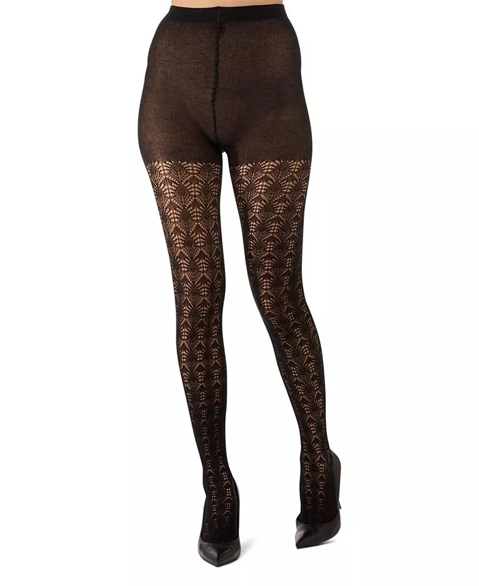 Alfani MeMoi Women's Textured Cotton Rich Inverted Crochet Fashion Tights MTF08952 Women's Fashion Shoes & Accessories