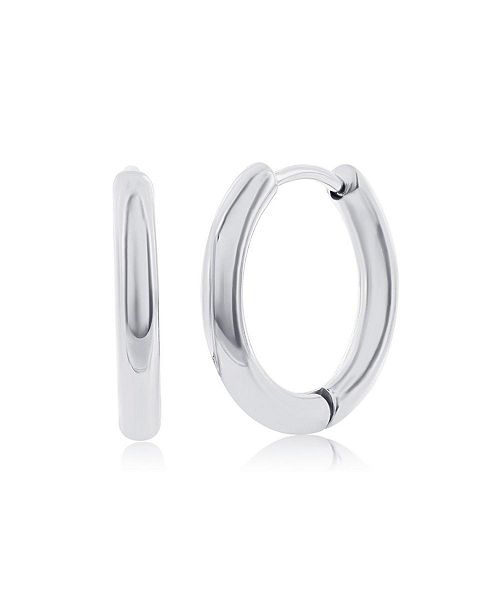 Metallo Stainless Steel 11.5mm Polished Hoop Earrings Jewelry & Watches