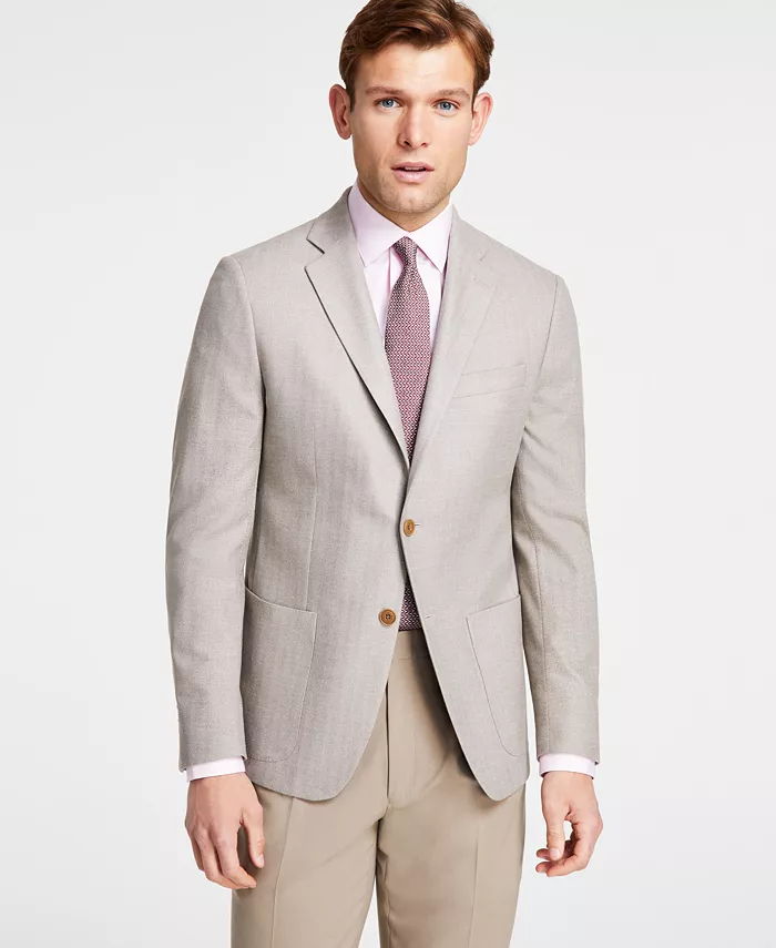 Alfani Michael Kors Men's Classic Fit Herringbone Woven Sport Coat Men's Fashion & Accessories
