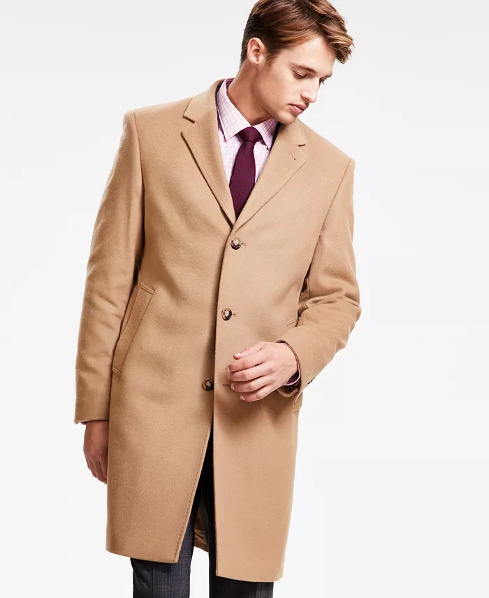 Alfani Michael Kors Men's Classic Fit Luxury Wool Cashmere Blend Overcoats Men's Fashion & Accessories