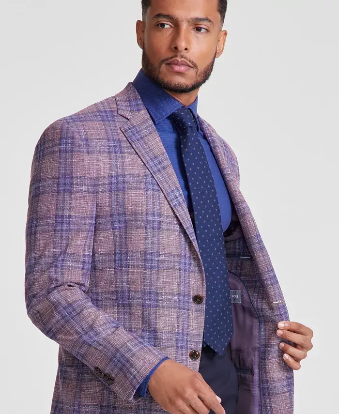 Alfani Michael Kors Men's Classic-Fit Mauve Window Sport Coat Men's Fashion & Accessories