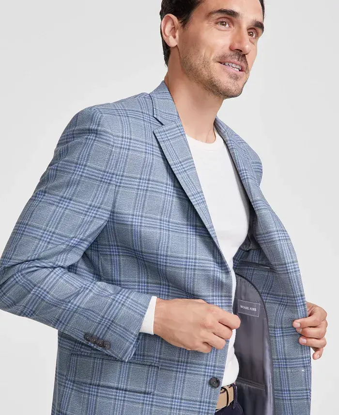 Alfani Michael Kors Men's Classic-Fit Seafoam Plaid Sport Coat Men's Fashion & Accessories