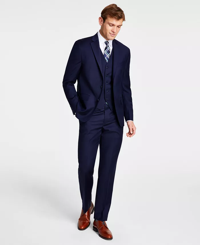 Alfani Michael Kors Men's Classic-Fit Wool-Blend Stretch Solid Vested Suit Separates Men's Fashion & Accessories