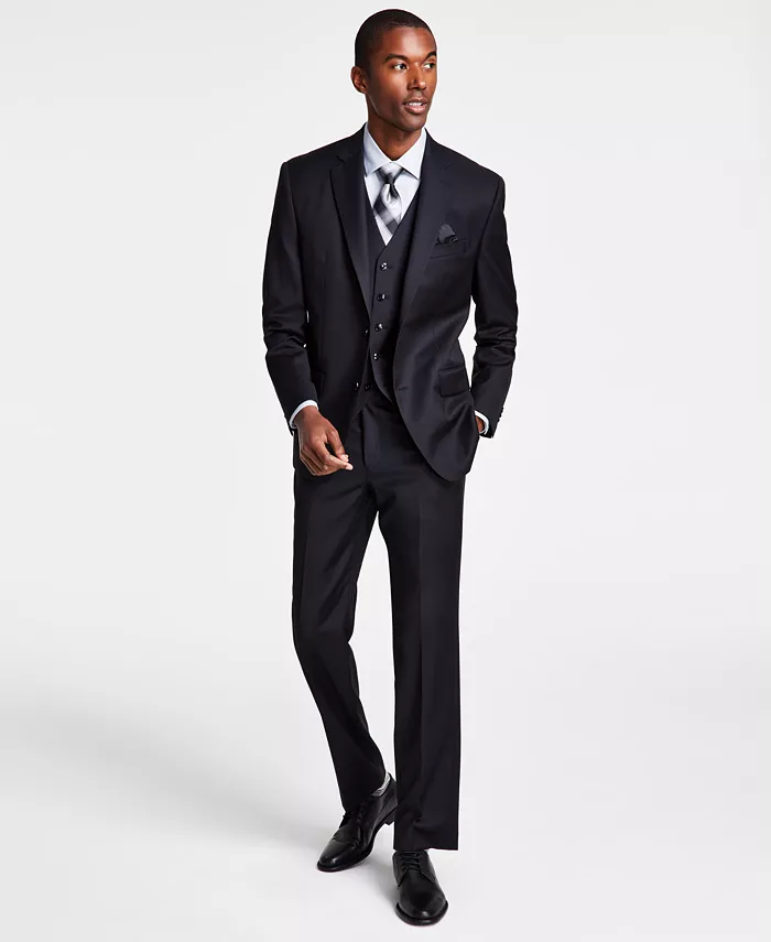 Alfani Michael Kors Men's Classic-Fit Wool-Blend Stretch Solid Vested Suit Separates Men's Fashion & Accessories
