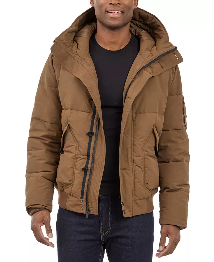 Alfani Michael Kors Men's Crinkle Nylon Heavy Short Snorkel Coat Men's Fashion & Accessories