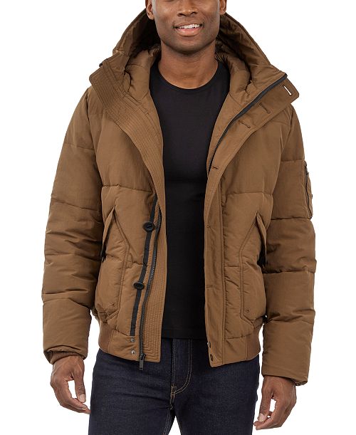 alfani Michael Kors Men's Crinkle Nylon Heavy Short Snorkel Coat Men's Fashion & Accessories