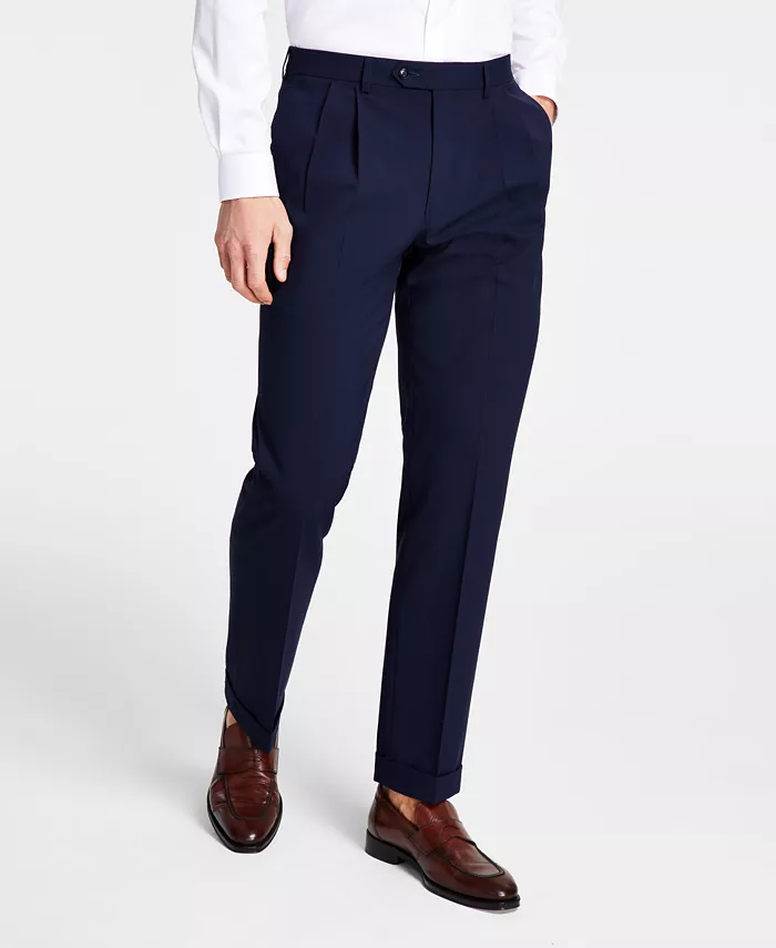 Alfani Michael Kors Men's Pleated Solid Classic Fit Pants Men's Fashion & Accessories