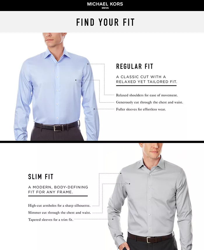 Alfani Michael Kors Regular Fit Airsoft Non-Iron Performance French Cuff Dress Shirt Men's Fashion & Accessories