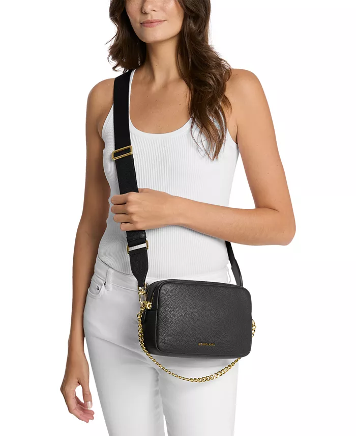 Alfani MICHAEL Michael Kors Bryant Medium Leather Double Zip Chain Camera Crossbody Handbags Purses & Accessories