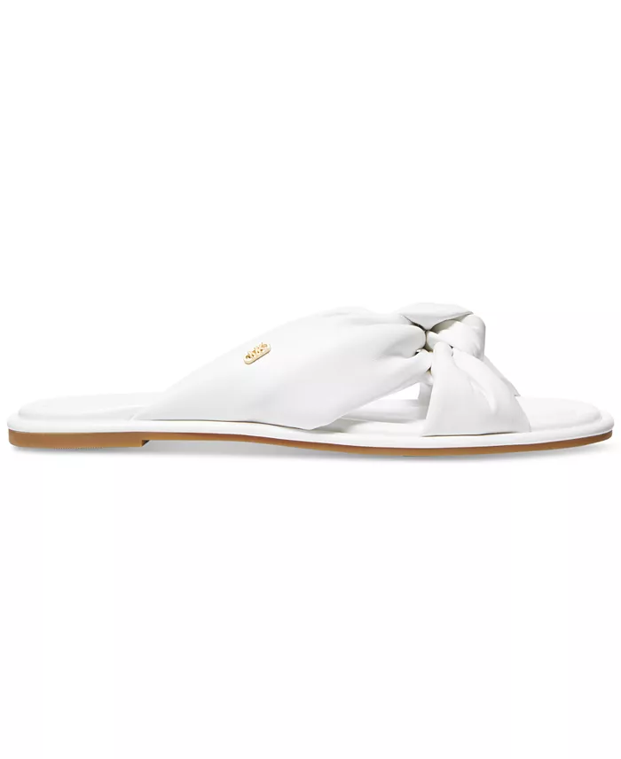 Alfani MICHAEL Michael Kors Knotted Slide Casual Leather Sandals Women's Fashion Shoes & Accessories
