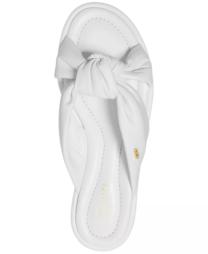 Alfani MICHAEL Michael Kors Knotted Slide Casual Leather Sandals Women's Fashion Shoes & Accessories