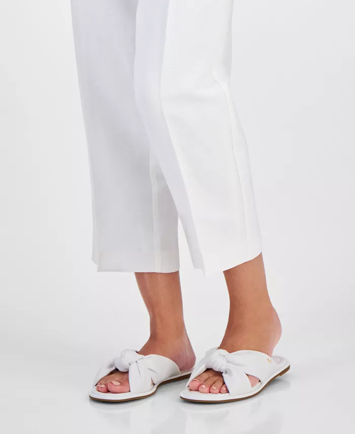 Alfani MICHAEL Michael Kors Knotted Slide Casual Leather Sandals Women's Fashion Shoes & Accessories
