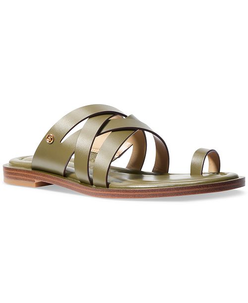 alfani MICHAEL Michael Kors Nora Toe Ring Leather Sandals Women's Fashion Shoes & Accessories