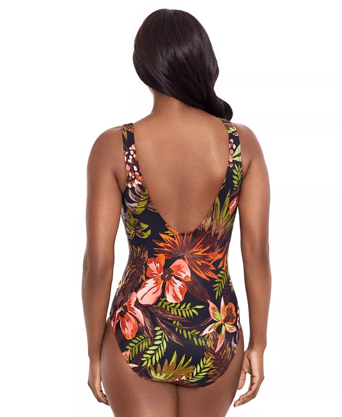 Alfani Miraclesuit Women's Botanico Crossover One-Piece Swimsuit Women's Fashion Shoes & Accessories