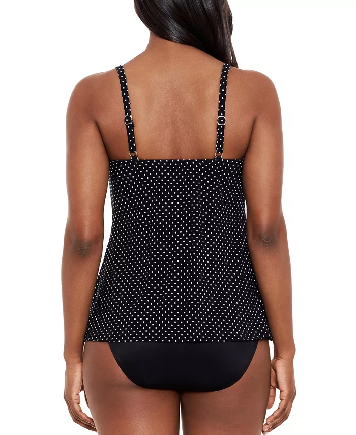 Alfani Miraclesuit Women's Pin Point DD Loveknot Tankini Swimsuit Top Women's Fashion Shoes & Accessories
