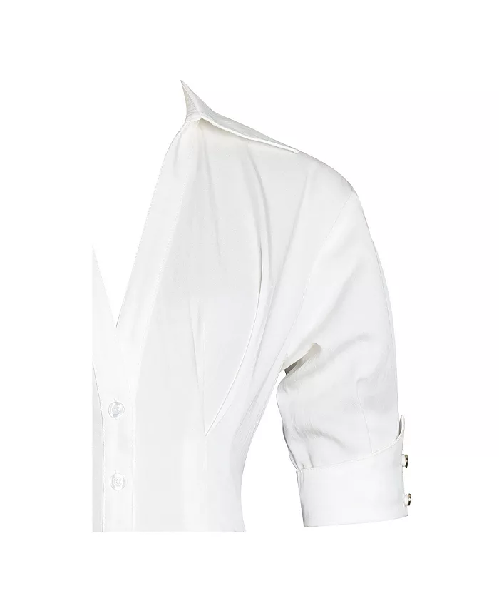 Alfani Miss Circle Women's Palina Lyocell Pleated Midi Preppy Shirt Dress Women's Fashion Shoes & Accessories