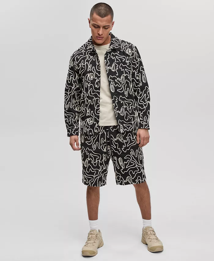 Alfani Mode Of One Men's Floral Embroidered Shacket & Shorts Exclusively At Macy's Men's Fashion & Accessories