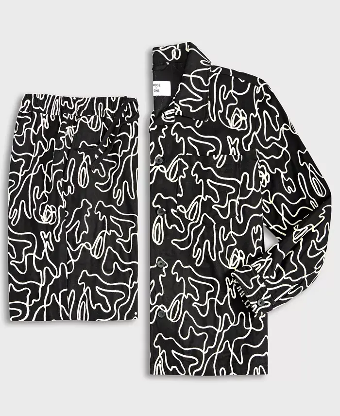 Alfani Mode Of One Men's Floral Embroidered Shacket & Shorts Exclusively At Macy's Men's Fashion & Accessories