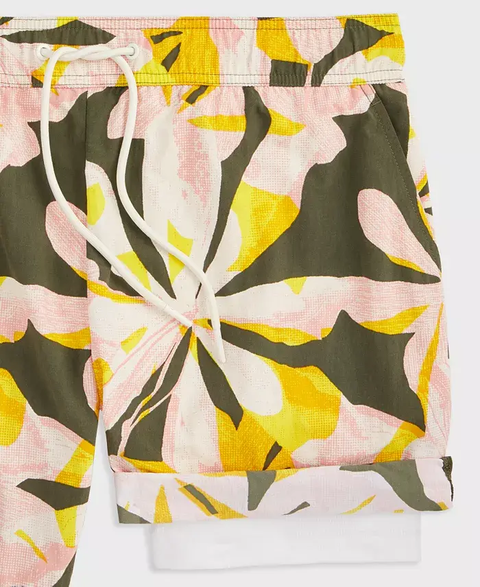 Alfani Mode Of One Men's Floral Tones Regular-Fit Printed Swim Trunks Exclusively At Macy's Men's Fashion & Accessories