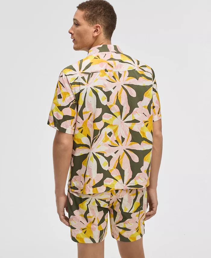 Alfani Mode Of One Men's Floral Tones Relaxed-Fit Printed Button-Down Camp Shirt Exclusively At Macy's Men's Fashion & Accessories