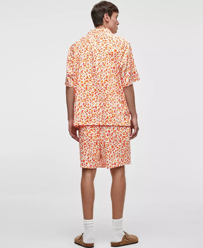 Alfani Mode Of One Men's Leopard-Print Camp Shirt And Relaxed-Fit Shorts Exclusively At Macy's Men's Fashion & Accessories