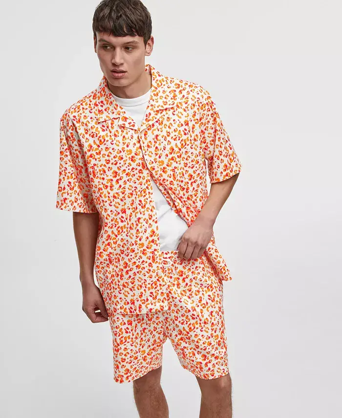 Alfani Mode Of One Men's Leopard-Print Camp Shirt And Relaxed-Fit Shorts Exclusively At Macy's Men's Fashion & Accessories