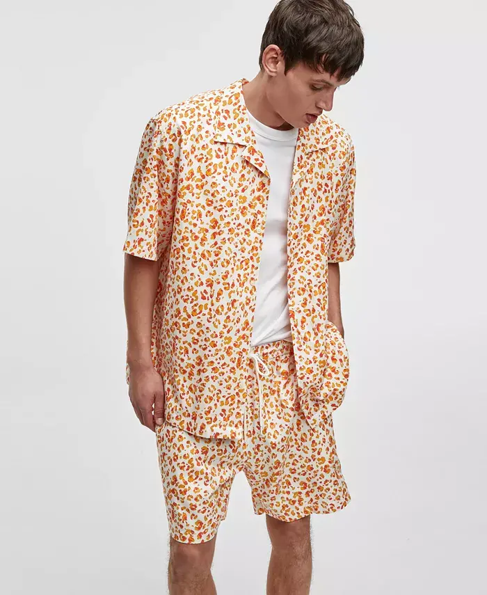 Alfani Mode Of One Men's Leopard Spots Short-Sleeve Button-Front Camp Shirt Exclusively At Macy's Men's Fashion & Accessories