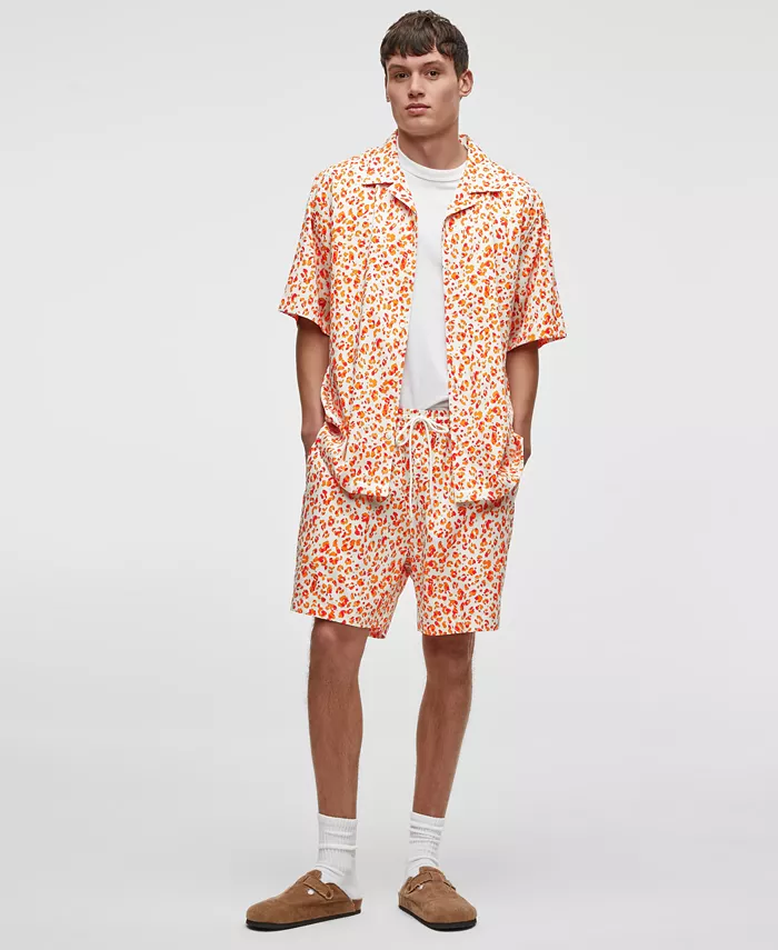 Alfani Mode Of One Men's Leopard Spots Short-Sleeve Button-Front Camp Shirt Exclusively At Macy's Men's Fashion & Accessories