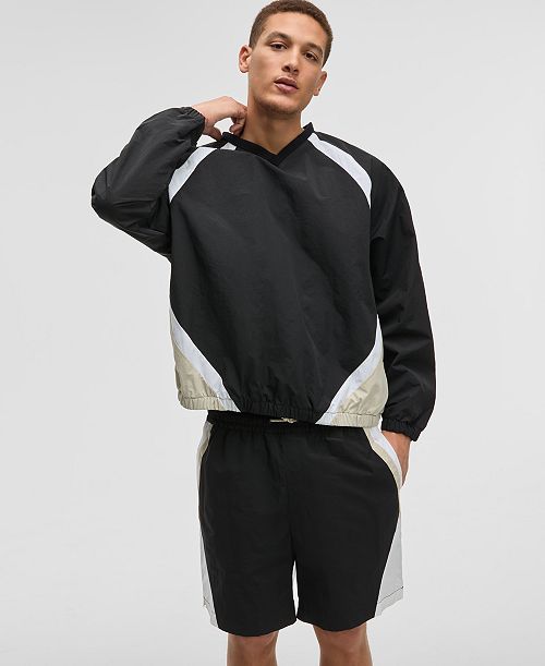 alfani Mode of One Men's Pieced Pullover Track Jacket Exclusively at Macy's Men's Fashion & Accessories