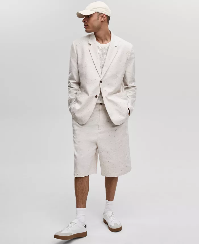 Alfani Mode Of One Men's Relaxed-Fit Speckled Textured Blazer & Shorts Exclusively At Macy's Men's Fashion & Accessories