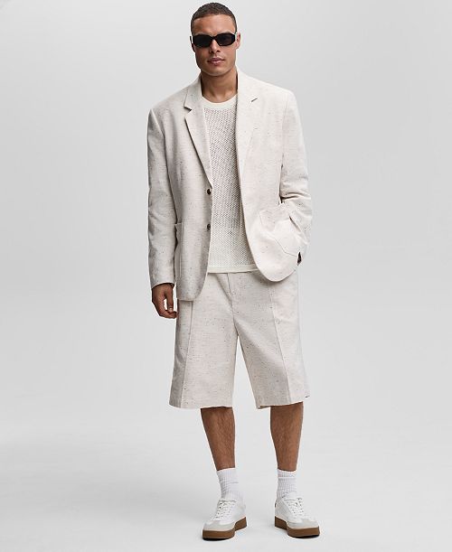 alfani Mode of One Men's Relaxed-Fit Speckled Textured Blazer & Shorts Exclusively at Macy's Men's Fashion & Accessories