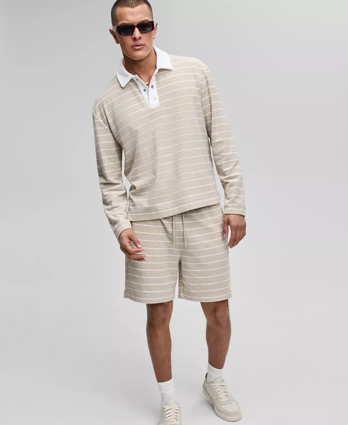 Alfani Mode Of One Men's Relaxed-Fit Striped Terry Pullover Top & Shorts Exclusively At Macy's Men's Fashion & Accessories