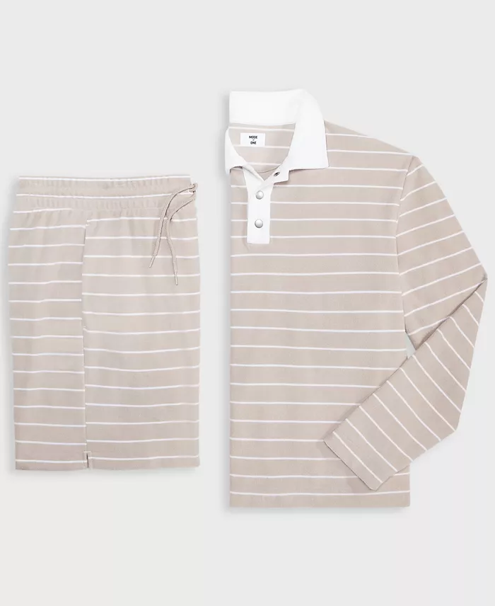 Alfani Mode Of One Men's Relaxed-Fit Striped Terry Pullover Top & Shorts Exclusively At Macy's Men's Fashion & Accessories