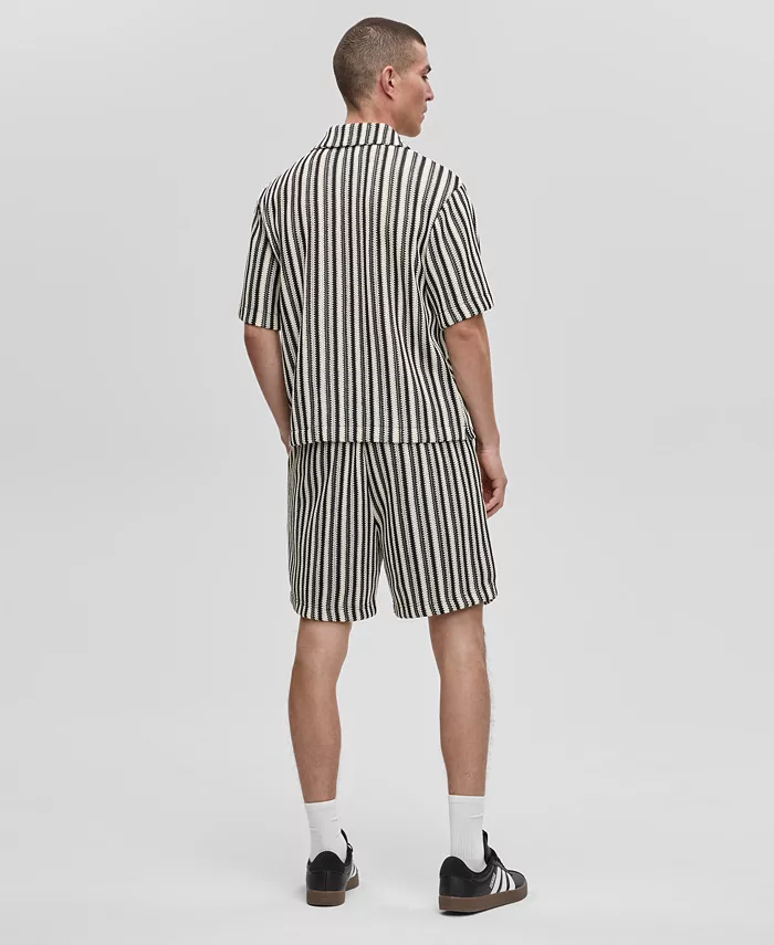 Alfani Mode Of One Men's Relaxed-Fit Vertical-Stripe Button-Up Shirt & Shorts Exclusively At Macy's Men's Fashion & Accessories