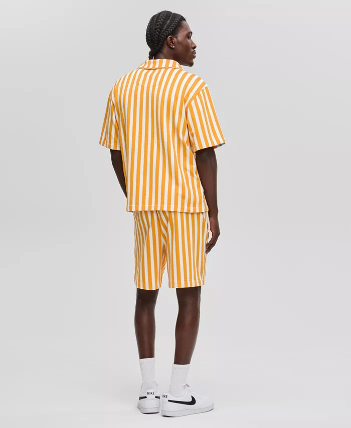 Alfani Mode Of One Men's Relaxed-Fit Vertical-Stripe Terry Shirt & Shorts Exclusively At Macy's Men's Fashion & Accessories