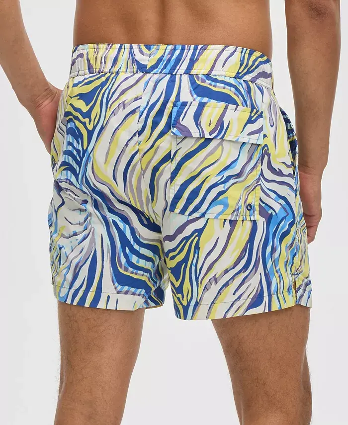 Alfani Mode Of One Men's Retro Wave Regular-Fit Printed Swim Trunks Exclusively At Macy's Men's Fashion & Accessories