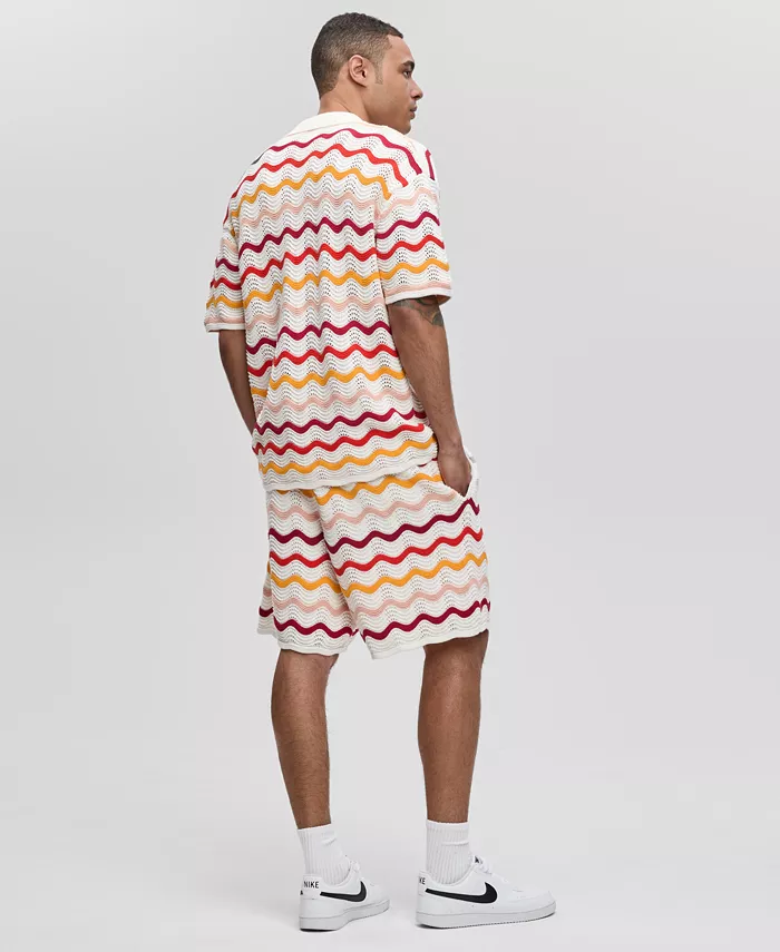 Alfani Mode Of One Men's Short-Sleeve Relaxed Gradient Sweater & Shorts Exclusively At Macy's Men's Fashion & Accessories