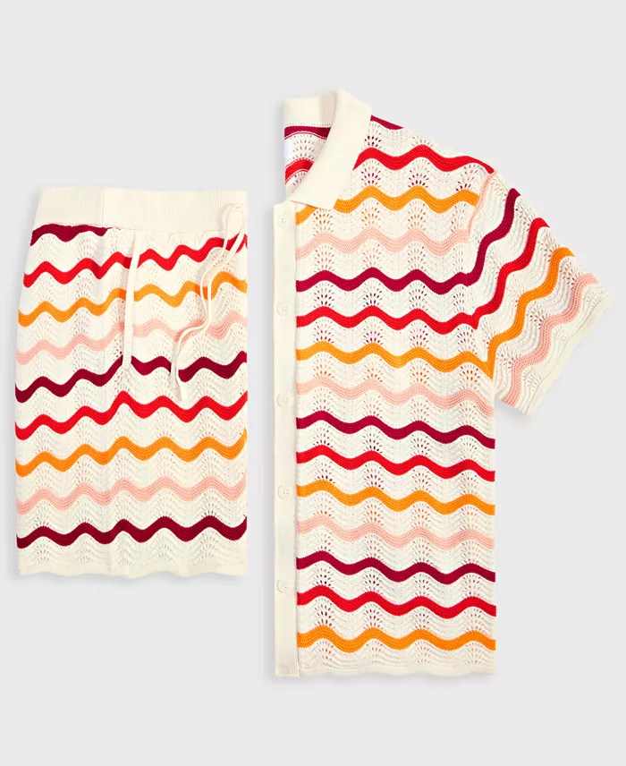 Alfani Mode Of One Men's Short-Sleeve Relaxed Gradient Sweater & Shorts Exclusively At Macy's Men's Fashion & Accessories