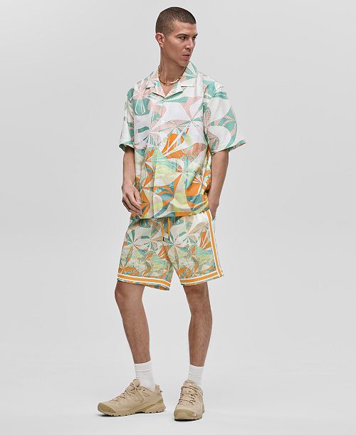 alfani Mode of One Men's Slick Play Camp Shirt & 7" Mesh Shorts Exclusively at Macy's Men's Fashion & Accessories